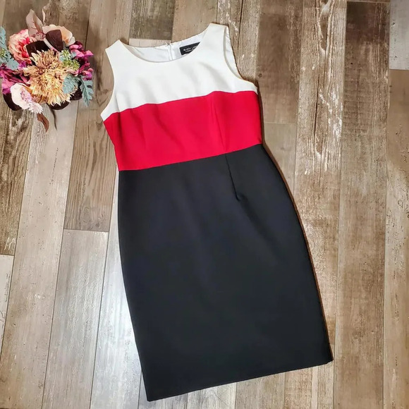 Evan-Picone Black Label Colorblock Sheath Dress Women's Size 10 NWOT - Picture 2 of 16